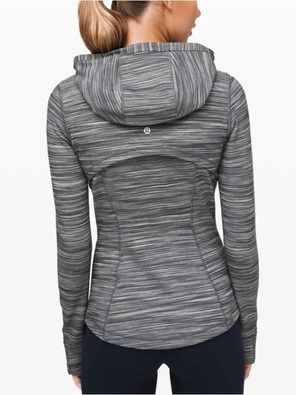 Lululemon Hooded Define Jacket Nulu ~ 4 ~ Heathered Black/White